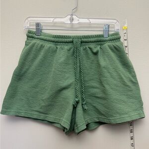 Universal Thread Womens Small Green Terry Lounge Shorts Drawstring